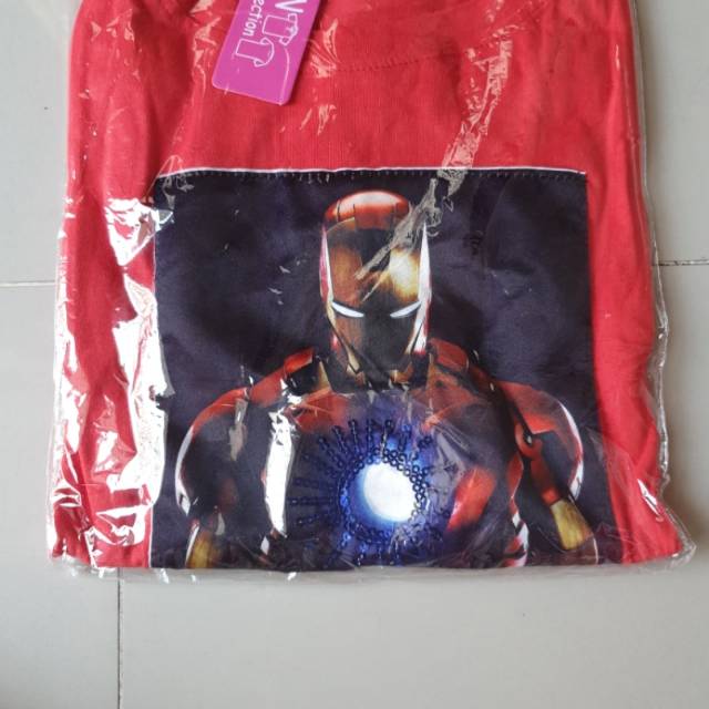 Kaos anak cowok musik lampu/baju anak music lampu SUPERHERO/kaos anak lampu led