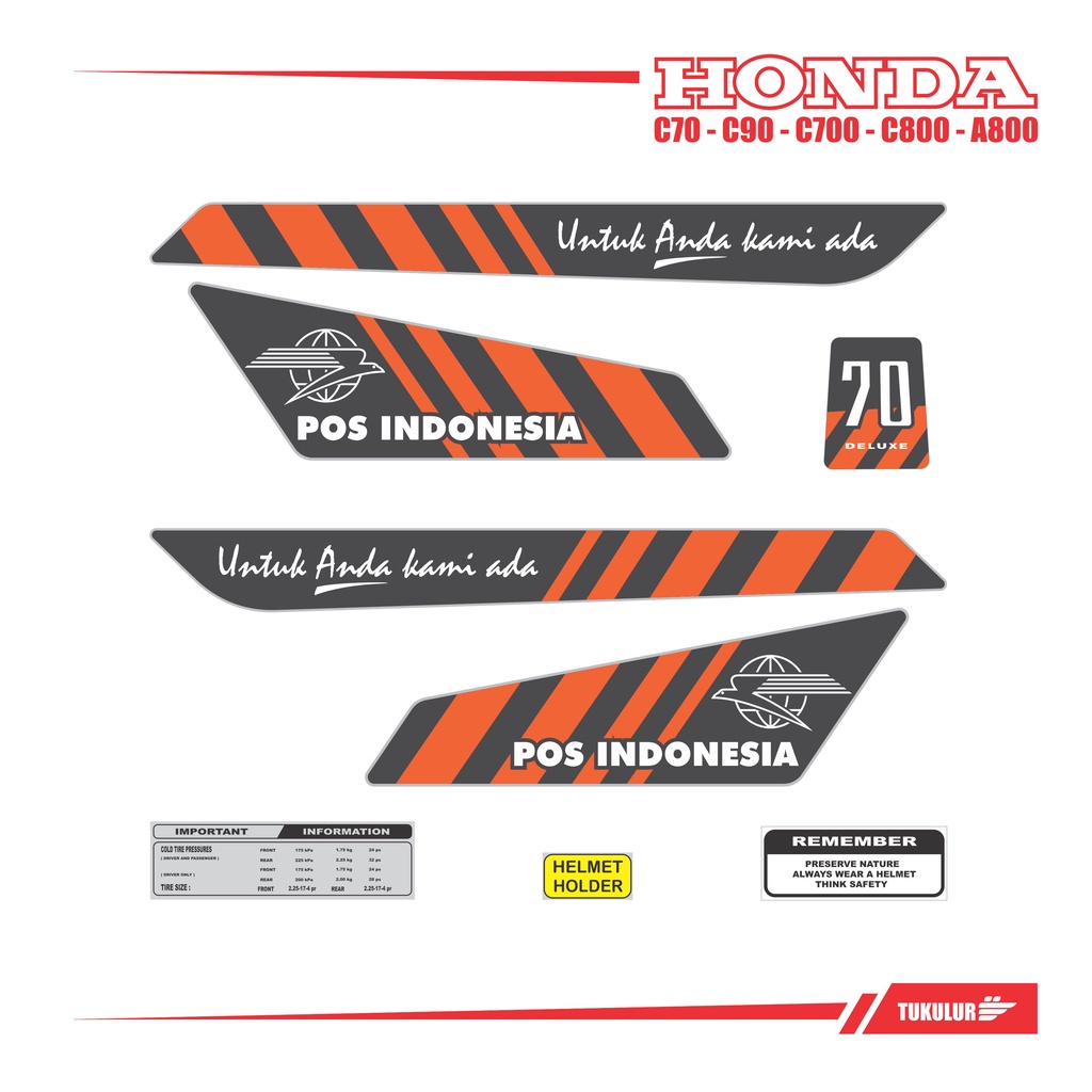 HONDA C70 STIKER STRIPING DECAL POS INDONESIA