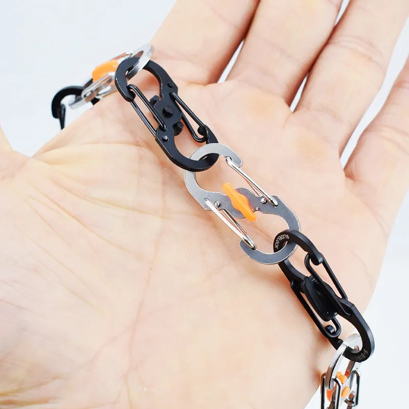 Carabiner Mini Bentuk S Bahan Aluminum Alloy Anti Maling Untuk Camping / Climbing