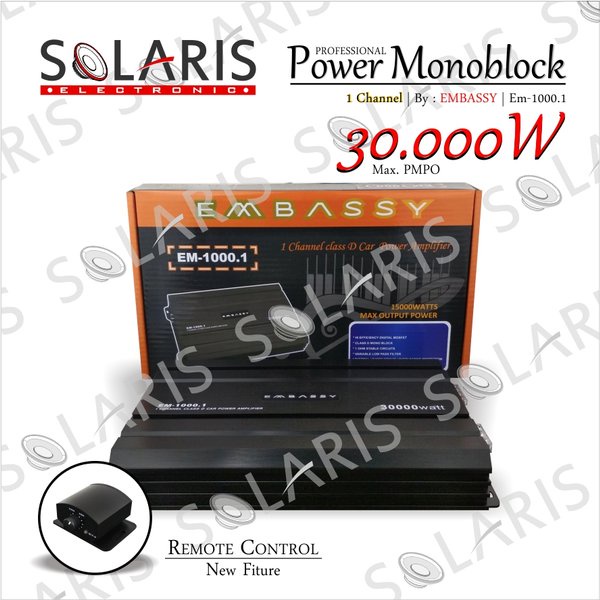 POWER MONOBLOCK CLASS D EMBASSY EM-1000.1 Channel