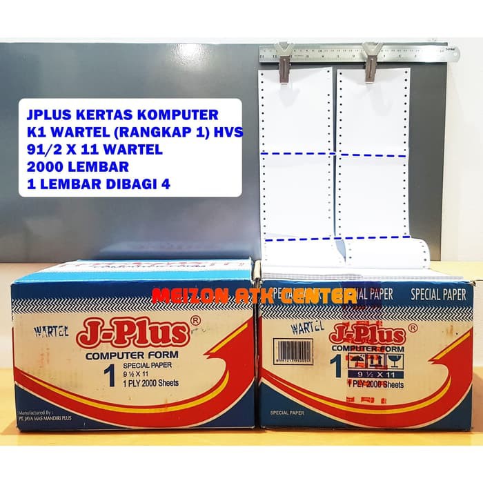 

Jual Continous Form 91/2 x 11/2 1Ply/2 (K1 Wartel Jplus) / Kertas Komputer Diskon