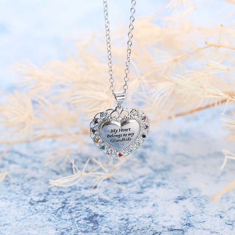 [Ready Stock]Fashion New Heart Shape with Diamond Personalized Pendant Necklace