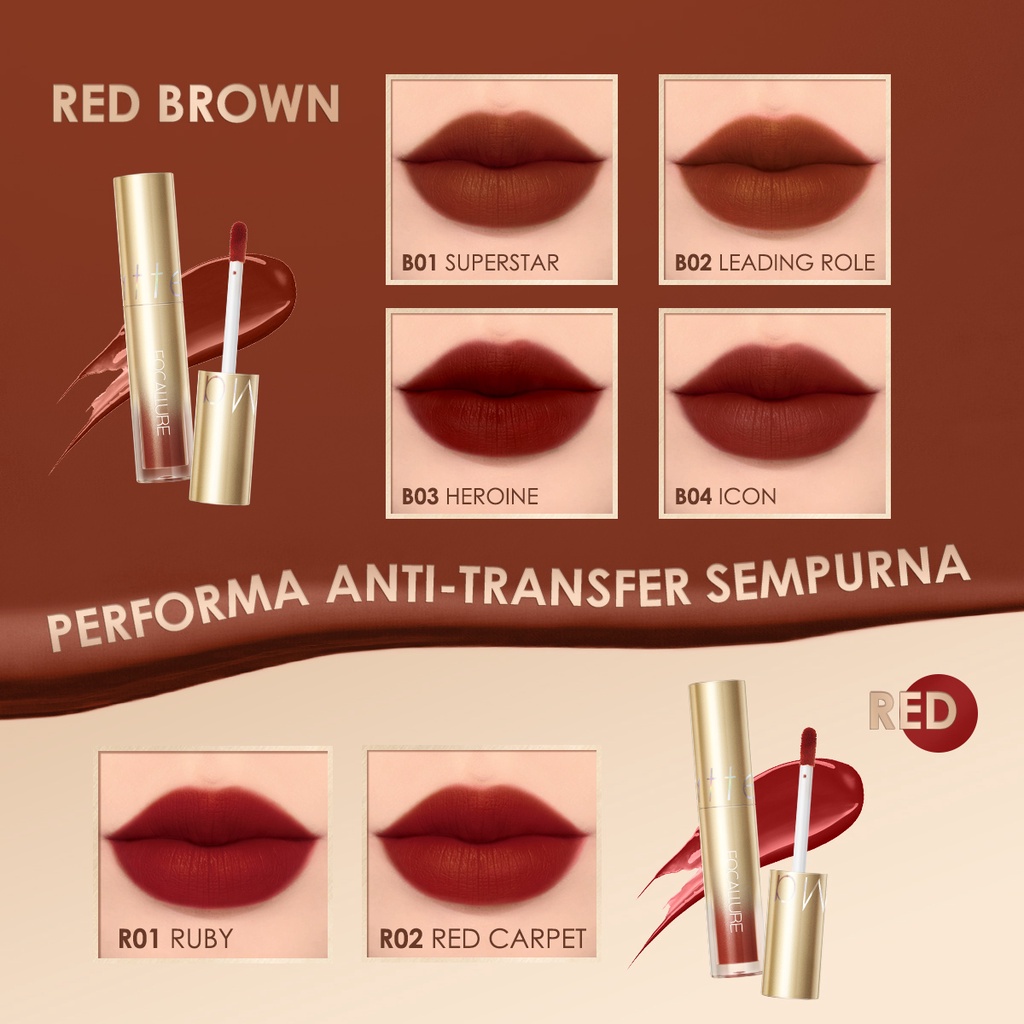 FOCALLURE Waterproof Matte Lipstick &amp; Velvet Air Mist Long-lasting Lip Cream FA245 FA344