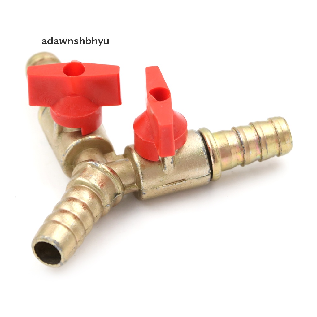 Adawnshbhyu 3arah Tee Kuningan Y Shut off Ball Valve 3per8 &quot;10mm Barb Fuel Gas Oil/Valve Clamp