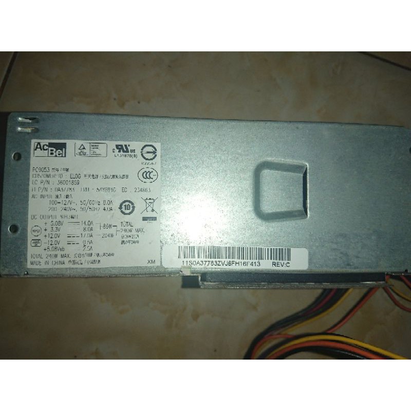 psu (power supply) mini pc lenovo 0830f2u m70e bekas normal nominus 240watt max pure,garansi 1minggu