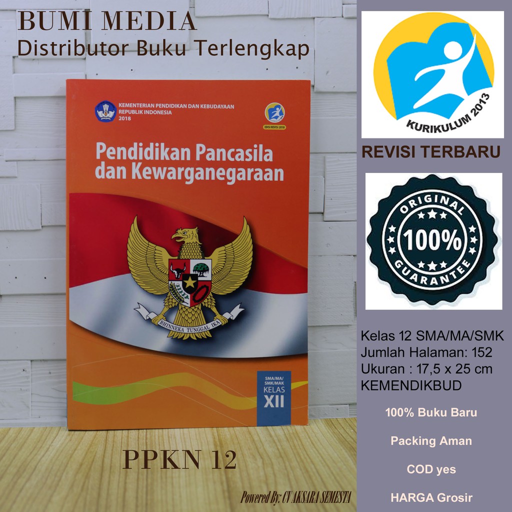 Jual Buku Paket Siswa Mata Pelajaran Mapel Pkn Kelas Sma Smk