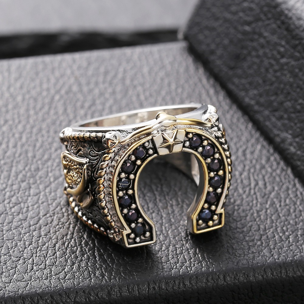 925 sterling silver cincin pria perhiasan gaya vintage