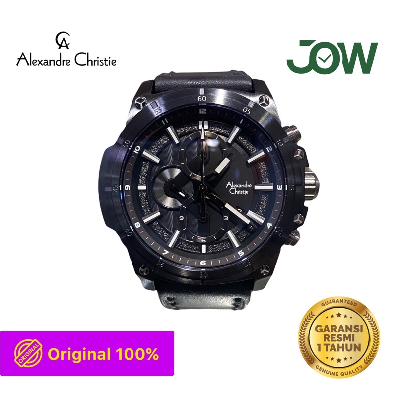 Jam Tangan Pria Alexandre Christie Black AC 6587 MC AC6587 Original