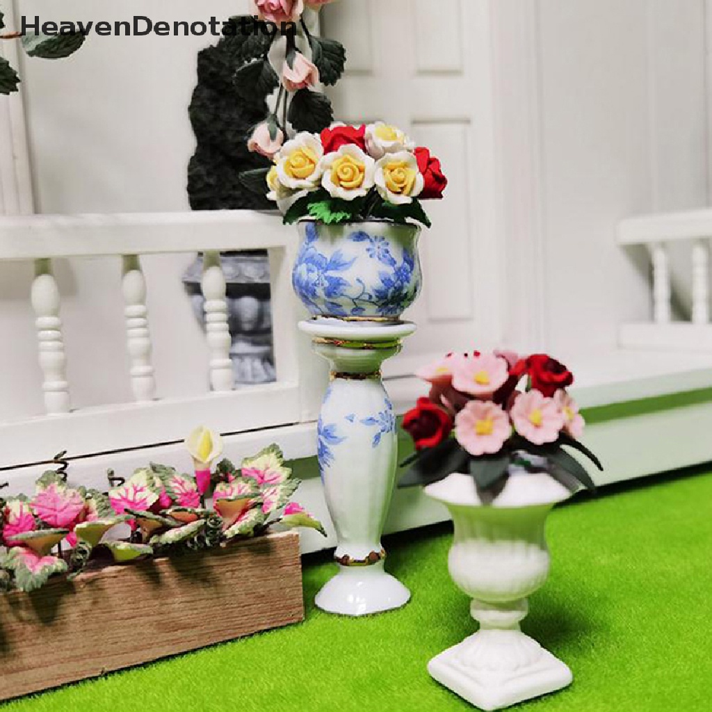 [HeavenDenotation] Dollhouse Miniature 1:12 DIY Garden Rome ceramics Flower Pot Exterior Decoration