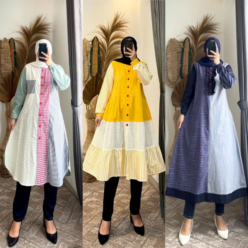 SALE LAST STOCK Tunik Kombinasi SYAINA BY SEMUT