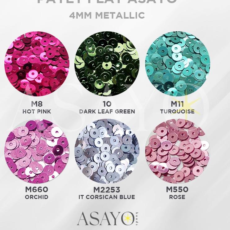 Payet Asayo Metallic Polos 3mm / 4mm / Flat / 50gr / Sequin NJA QS Laris