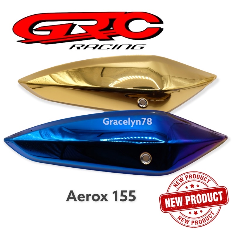 tameng cover knalpot THAILAND yamaha AEROX 155 GOLD dan BLUE THAILAND stenlies steal