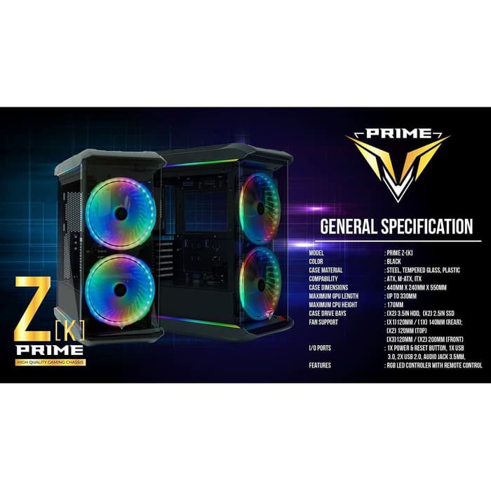 PRIME Z-[K] - PREMIUM GAMING CASE 0.7mm STEEL