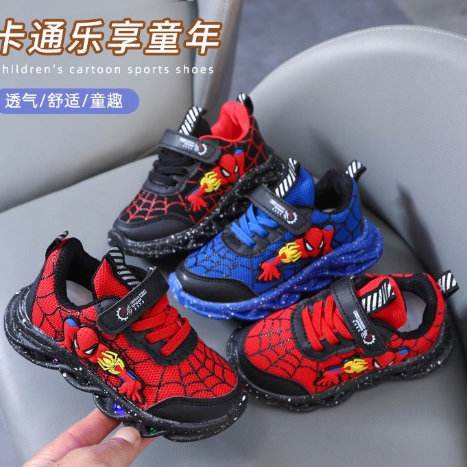 Spider5 With Led Sepatu Anak Import Size 21-35 Usia 1-8 Tahun