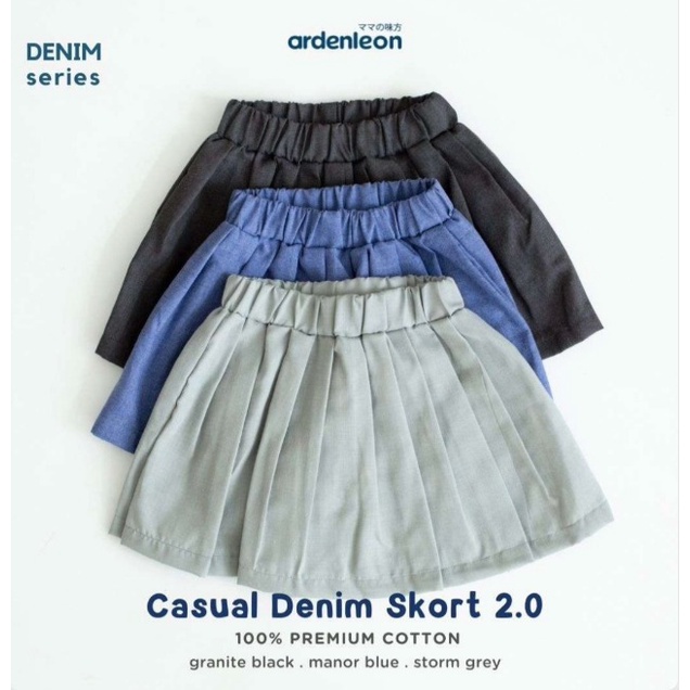 Ardenleon - Girls Casual Denim Skort 2.0 | Rok Anak