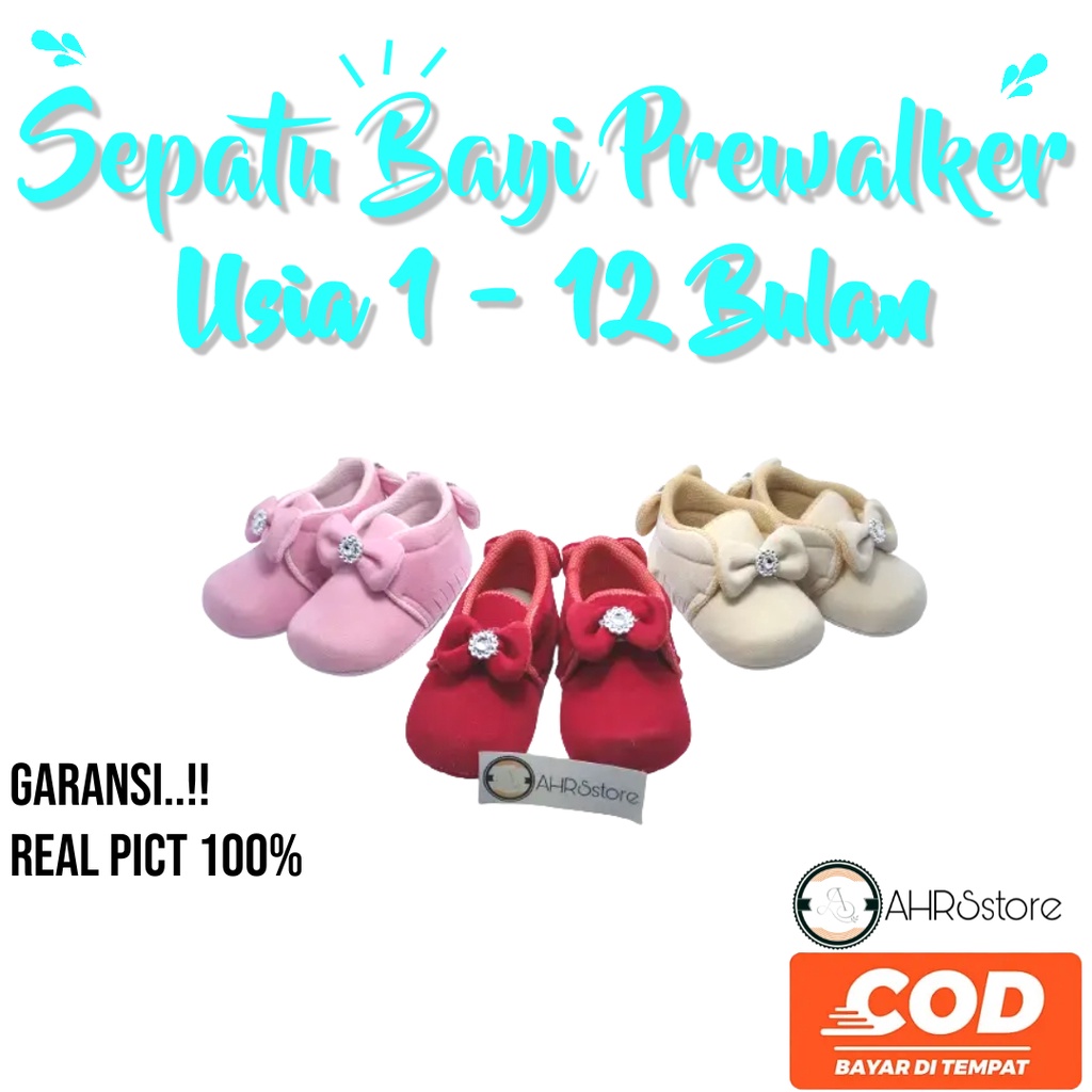 Sepatu Bayi Perempuan 0 6 Bulan Prewalker Anak Cewek 0 12 Bulan Balit 1 Tahun Cowok Lucu Murah Terbaru