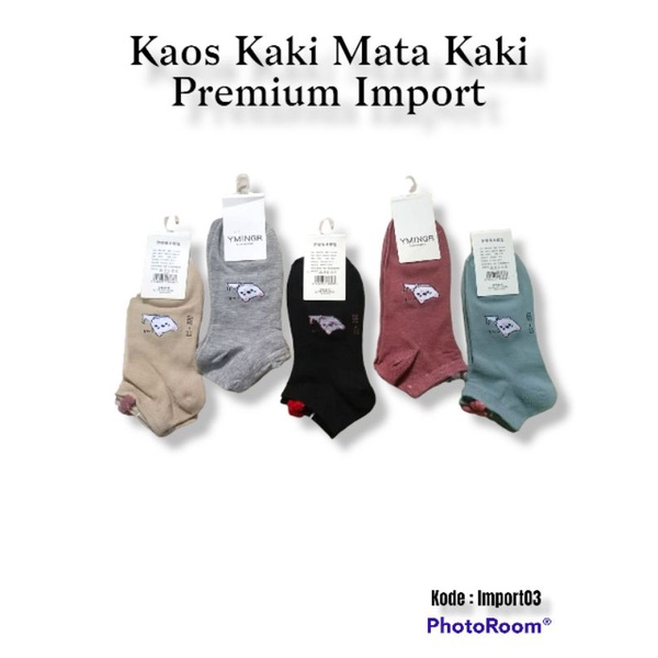 Kaos Kaki Premium Import Wanita Mata Kaki Motif Lucu model korea