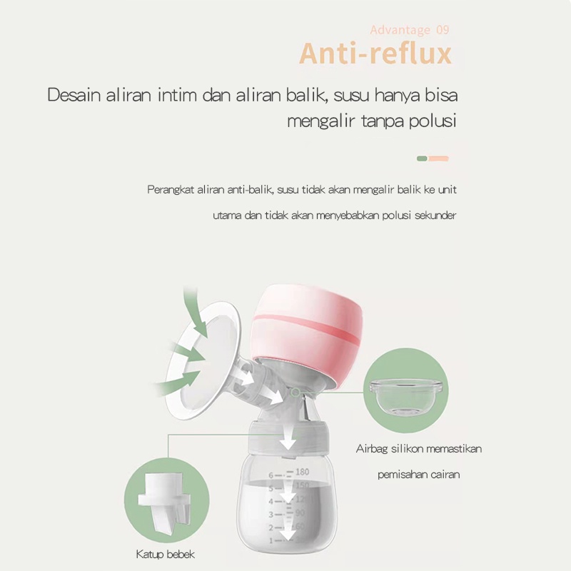 Pompa asi elektrik /HRXNQ01/ pompa asi /Breast Pump Portable-pink