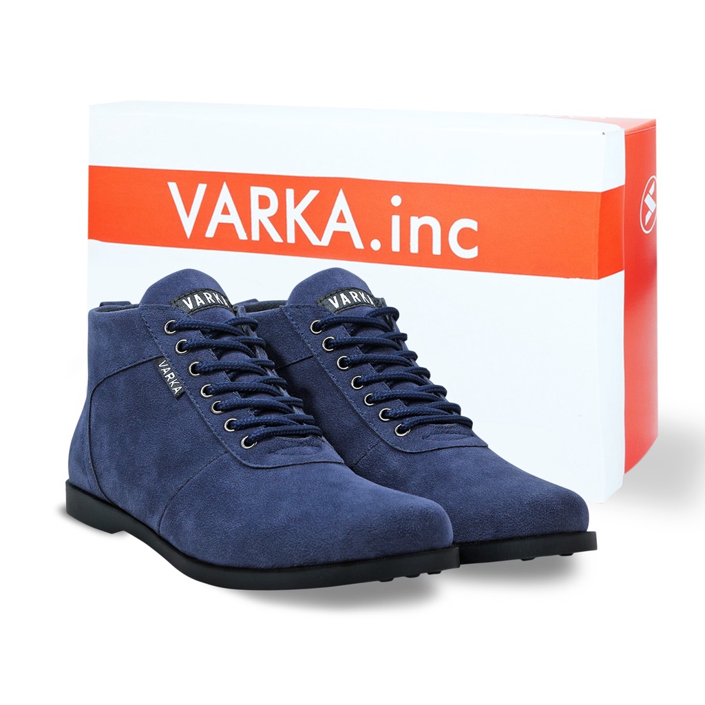 Sepatu Kasual Pria V 4284 Brand Varka Sepatu Boots Semi Formal Kerja Kantor Kuliah Jalan Jalan Murah Berkualitas Warna Navy