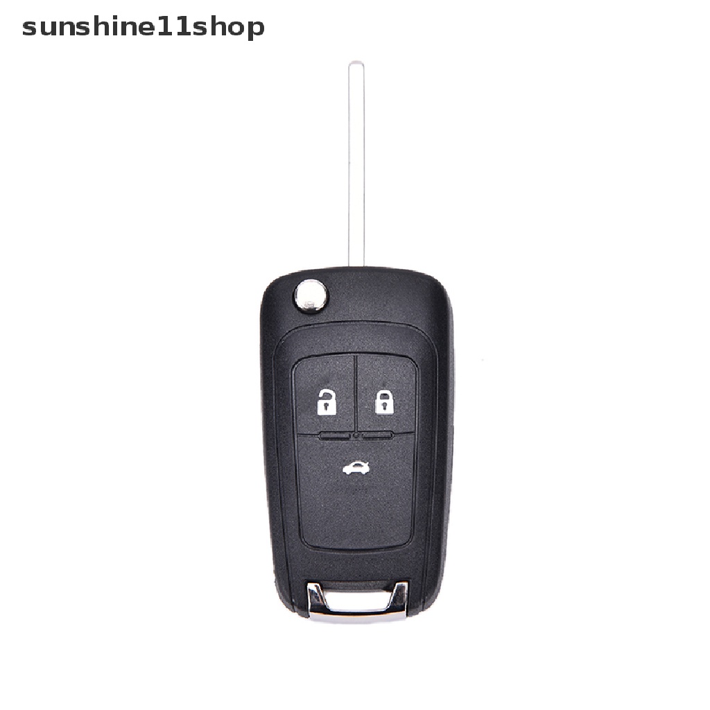 Sho Rumah / Casing Kunci Remote Lipat 3 Tombol Plastik Warna Hitam Untuk Chevrolet Cruze N