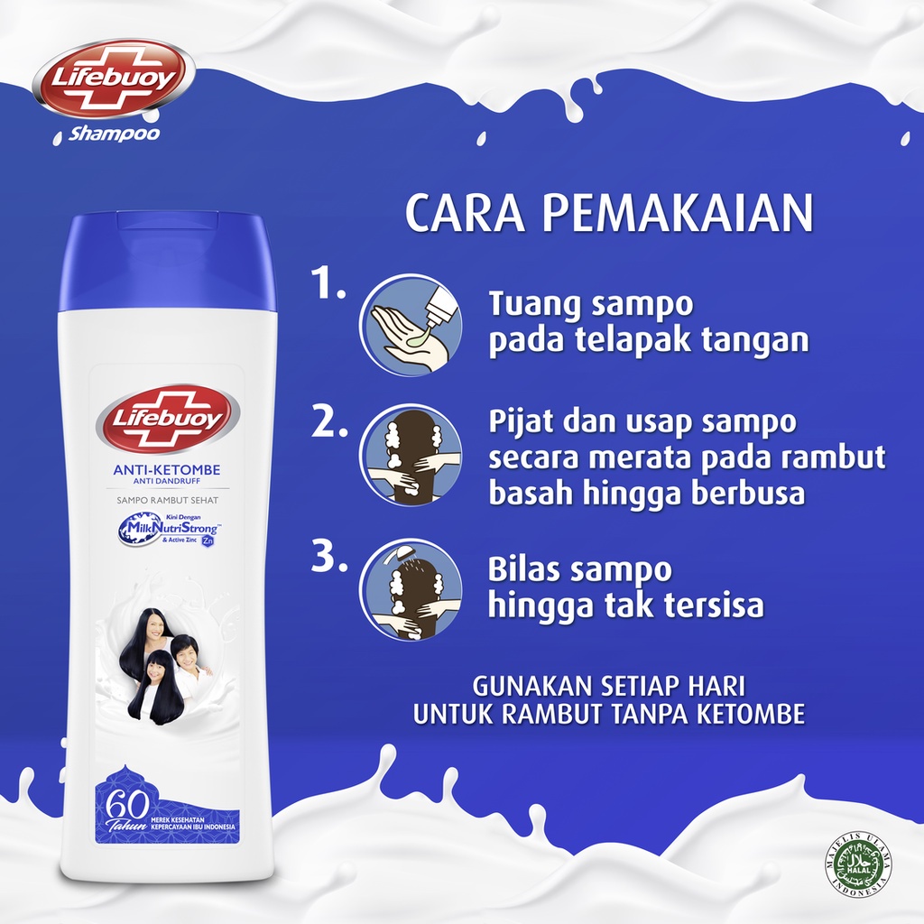 Lifebuoy Shampoo Anti Dandruff (Biru) 170 Ml