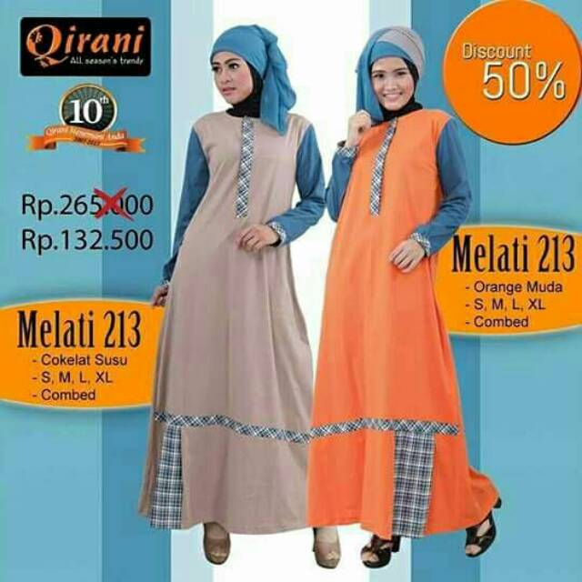 Gamis murah /Qirani / Melati 213/diskon 50 %++