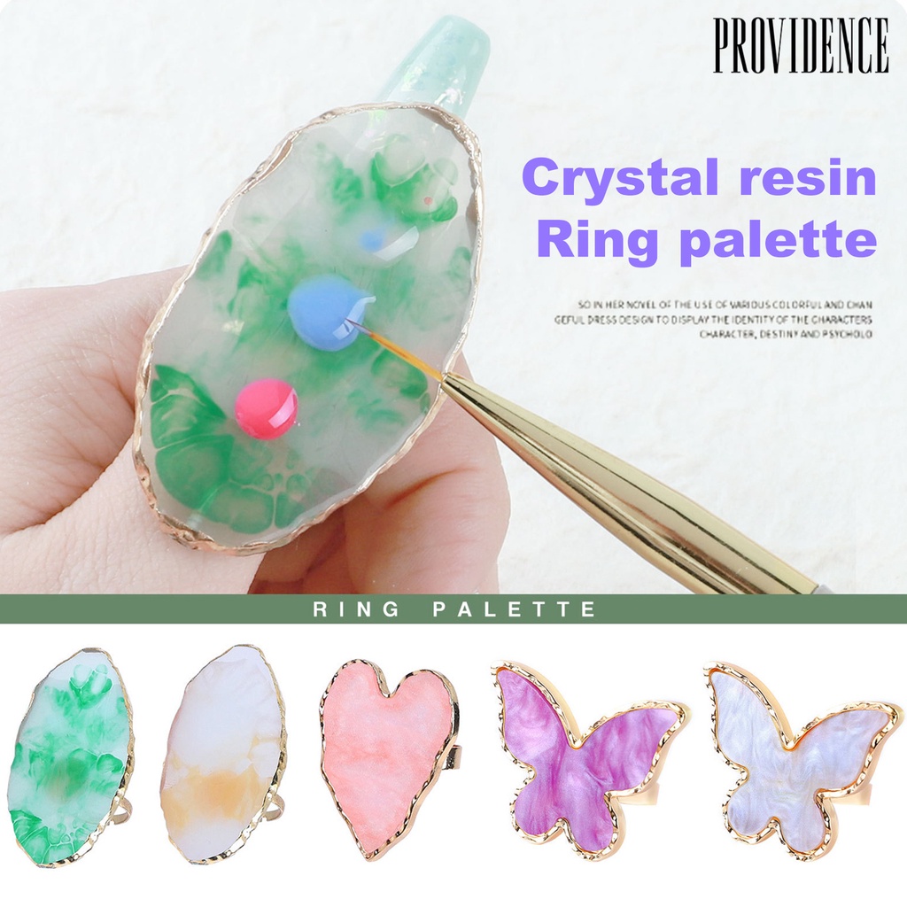 Providence Nail Color Plate Wearable Displaying Smooth Resin Nail Color Palette Gel Polish Mixing Plate for Manicure