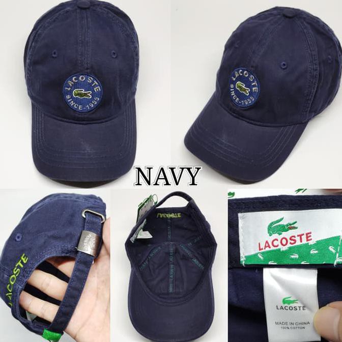 Topi Lacoste Import Baseball Golf Unisex Cewek Cowok - Putih
