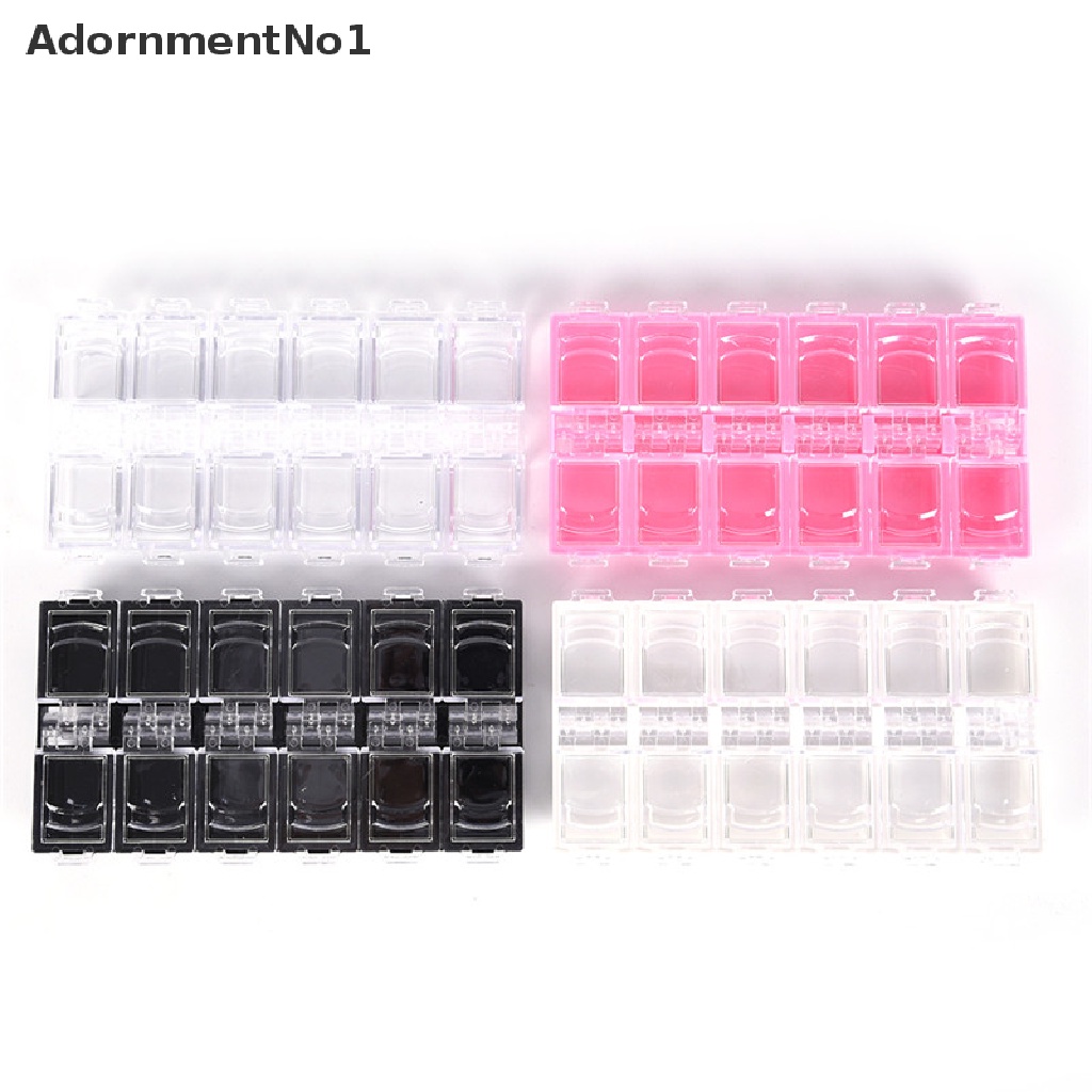 (AdornmentNo1) Kotak Penyimpanan / Organizer Perhiasan / Manik-Manik Nail Art 12 Slot Bahan Plastik