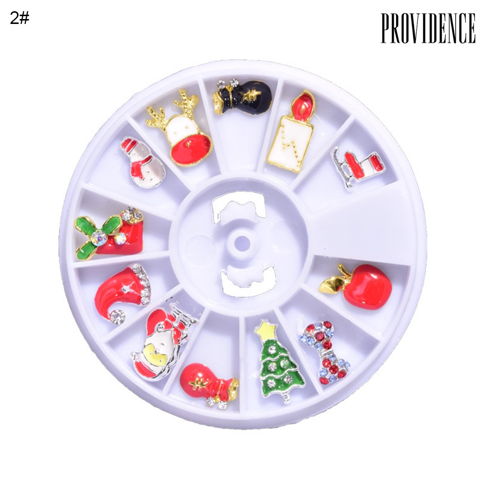 Providence 1 Box of Christmas Series Snowflake Bell Alloy Nail Stickers Manicure Decoration