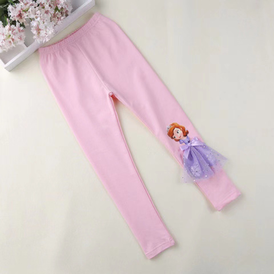 Legging Anak Import motif 3D Princess Frozen/Mermaid/Snow White/Sofia