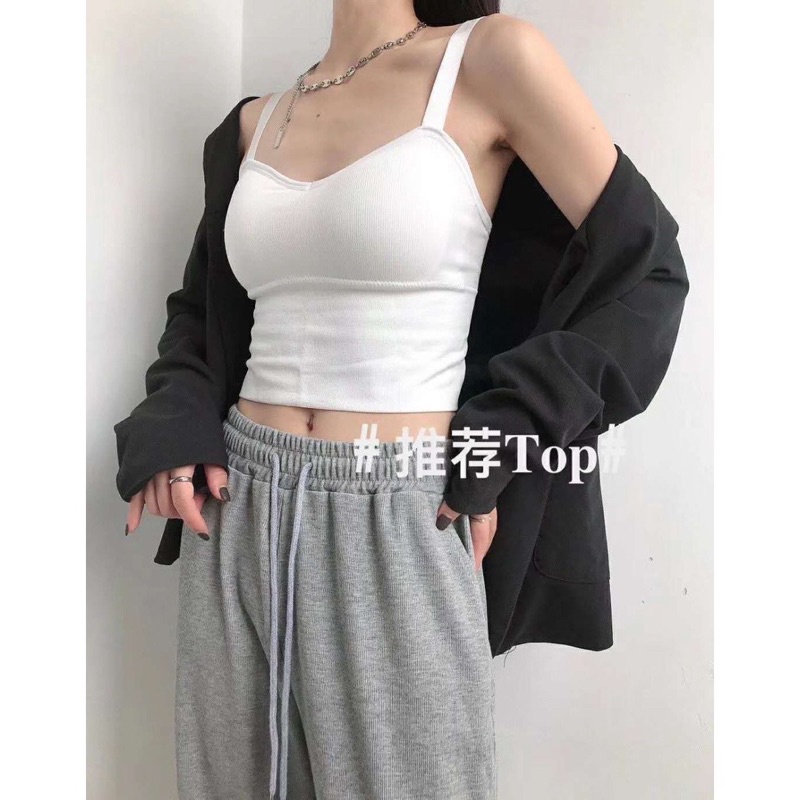 EJ - BR05 - Sling Tanktop / Crop Top / Atasan Wanita Bralette Push Up-BR-15 Putih