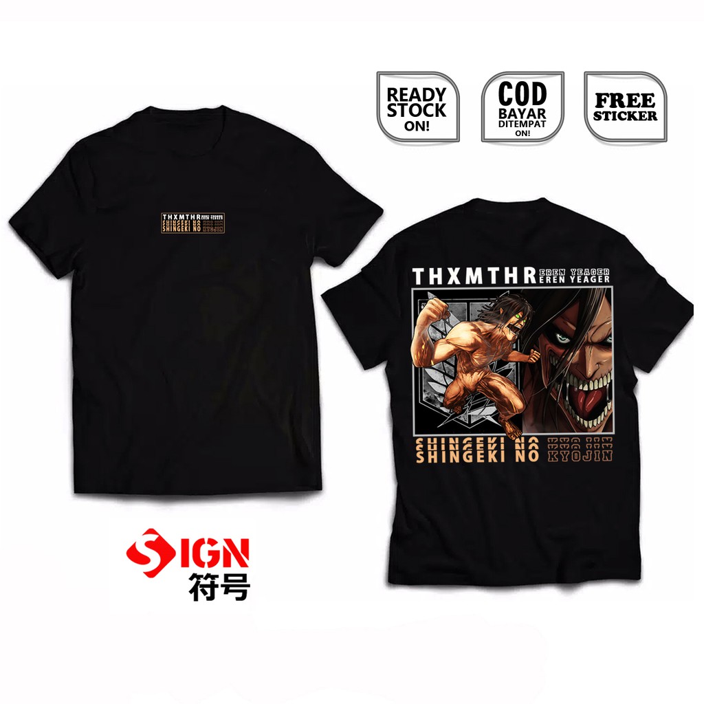 KAOS EREN JAEGER SHINGEKI NO KYOJIN ANIME MANGA BAJU JEPANG ATTACK ON TITAN EREN YEGA JAPAN COSPLAY