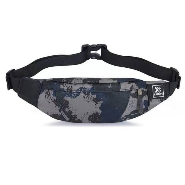 Tas pria selempang pinggang kanvas army waist bag cowok import