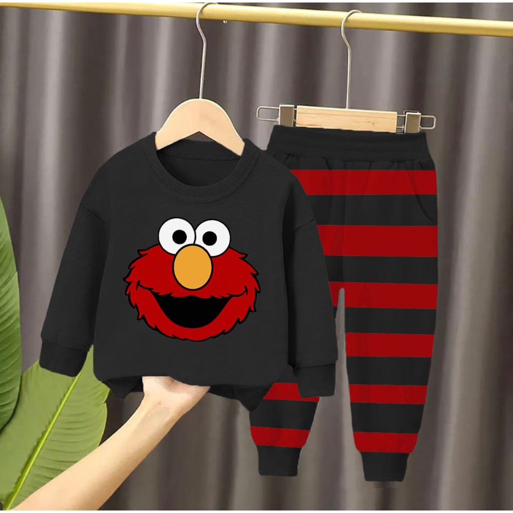 SETELAN ANAK SWEATER ANAK LAKI LAKI DAN PEREMPUAN SETELAN ELMO 1-5 TAHUN