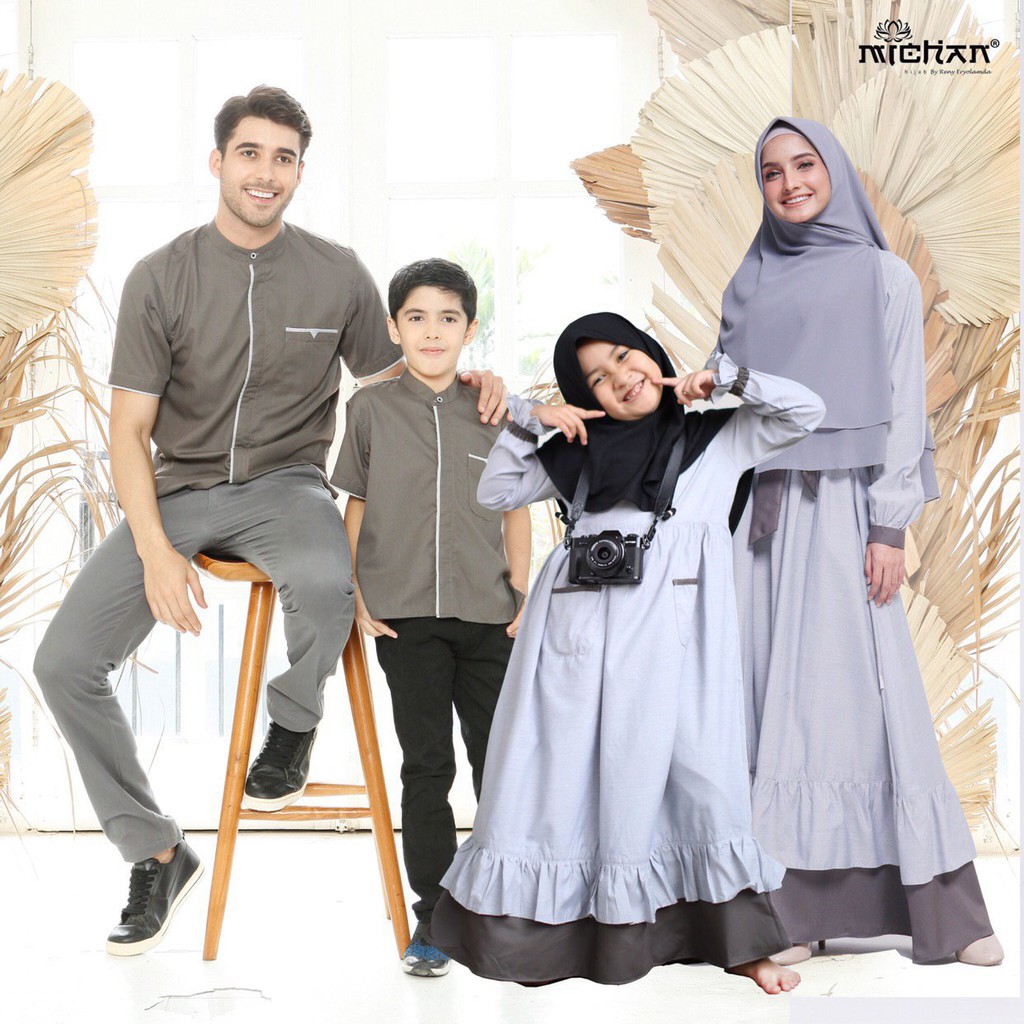 Baju Lebaran Couple Family Set/ Famset/ Sarimbit Keluarga Kirana Michan Ori Termurah