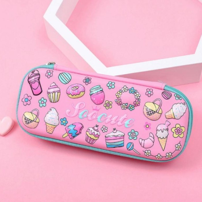 

Tempat Kotak Pensil 3D Anak Motif Kartun Dino Unicorn - Ice Cream promo