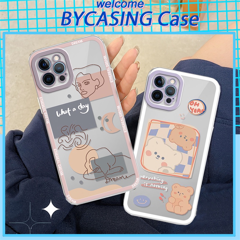 Soft Case Silikon Transparan Motif Abstrak Untuk Iphone 13 12 Pro Max Xr X XS Max SE 7 6 6s 8 Plus