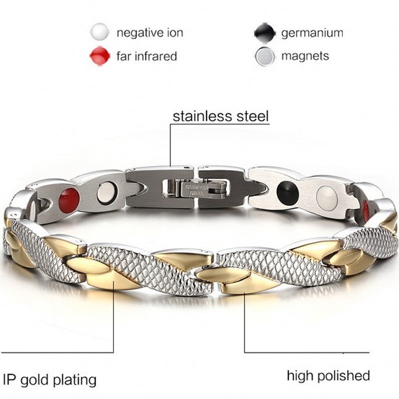 Gelang Power Terapi Pelangsing Penurunan Berat Badan Pola Twisted Dragon Magnetik Dapat Dilepas Untuk Pria Dan Wanita