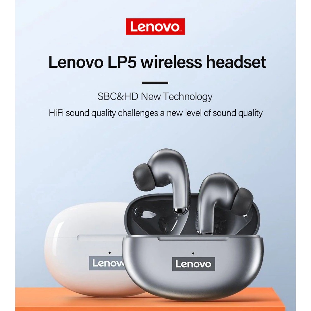 Lenovo TWS Earphone True Wireless Bluetooth 5.0 Original Android Iphone Lenovo - LP1S LP5