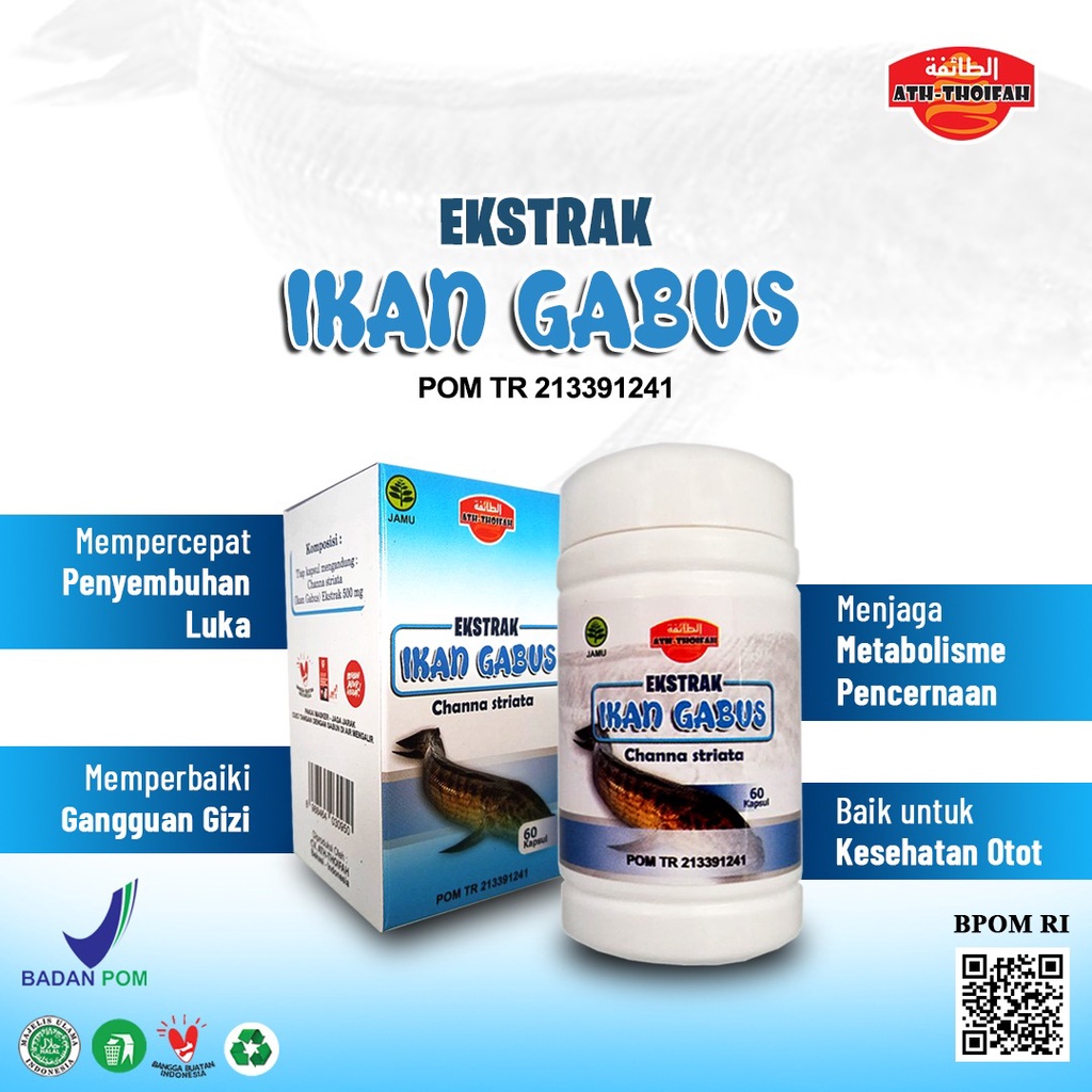 Kapsul Ekstrak Ikan kutuk ( Kapsul Kutuk ) Kapsul ikan gabus Original 100% Obat pasca operasi Halal 