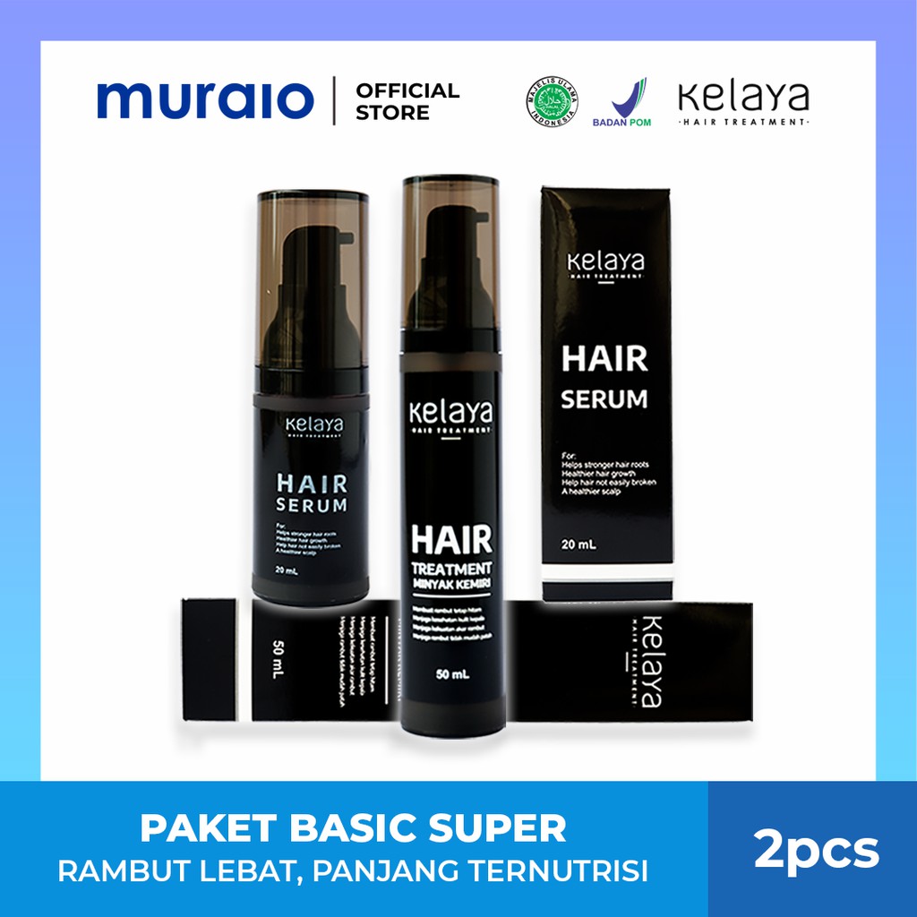 KELAYA Hair Treatment Paket Basic Minyak Kemiri Hair Serum Rambut