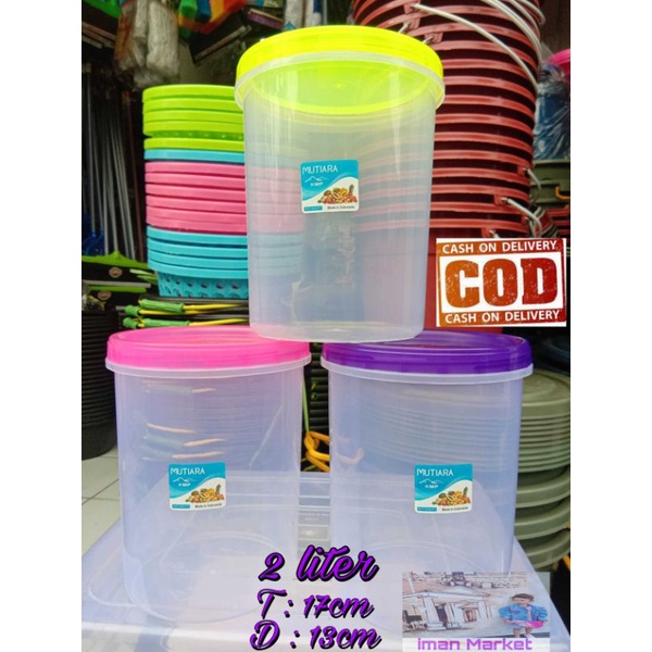 Toples 1liter,2liter tutup drat tebal / toples kue kering 2liter / toples 2liter / toples murah