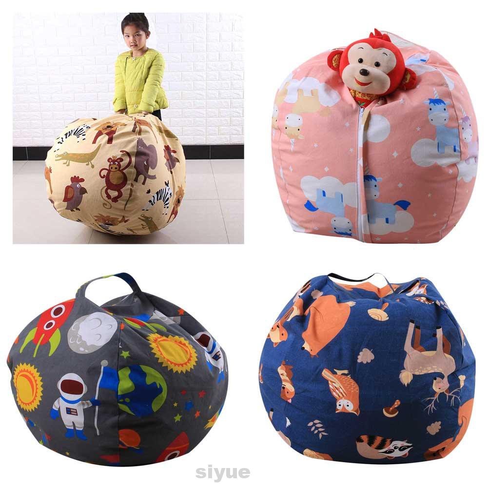 Home Canvas Portable Chair Cover Stuffed Animal Reduce Clutter For Blankets Storage Bean Bag Shopee Indonesia