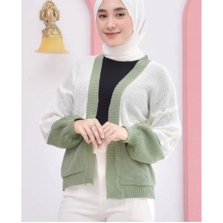 Cardigan Clarisa Pastel Manda outer Cardy 2 Tone