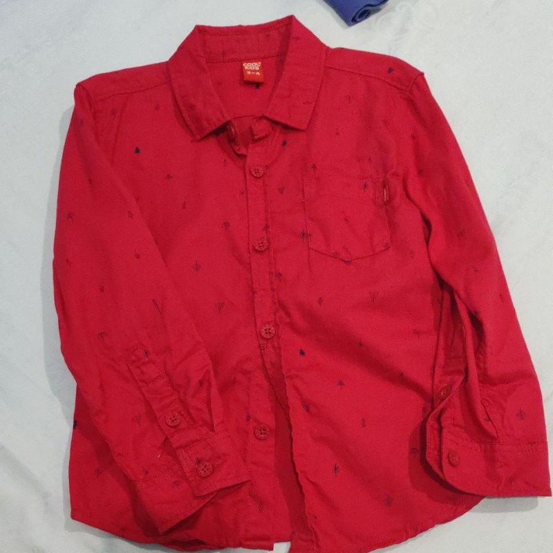 kemeja anak laki merah