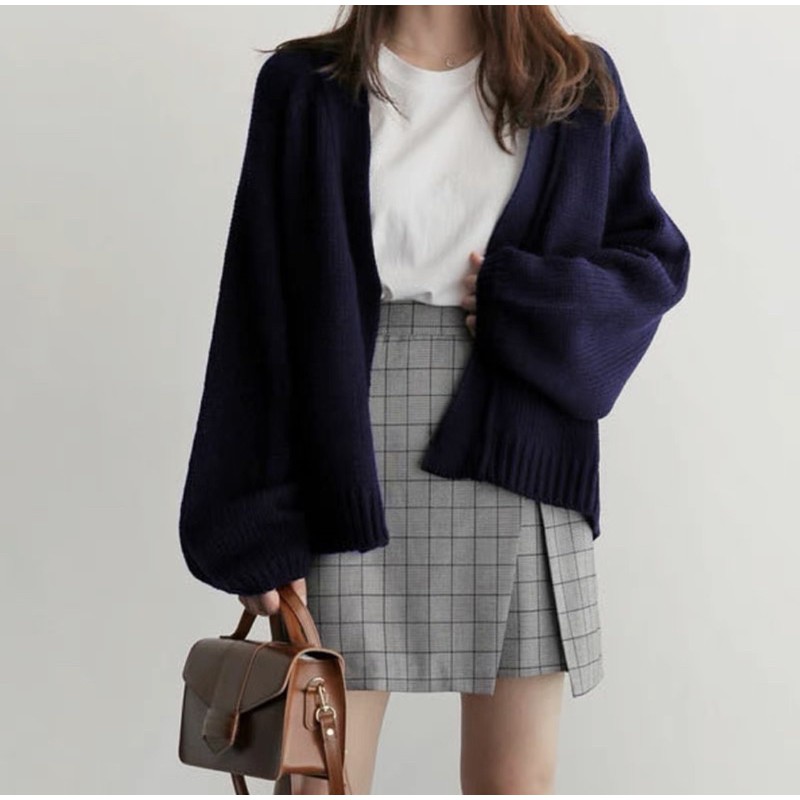 Frosty Cardi / Loose Cardi Korea Model Lengan Batwing-Navy
