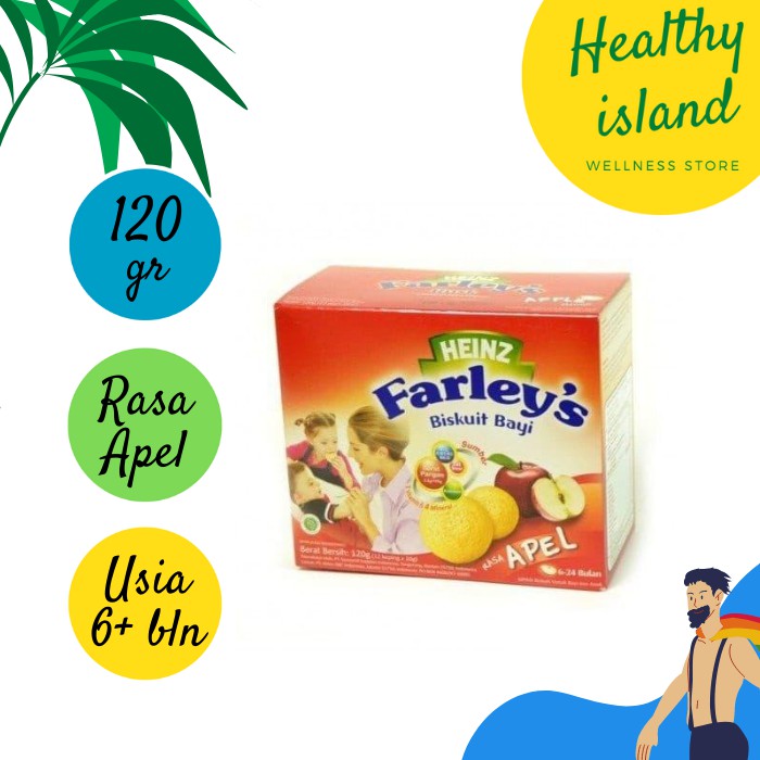 Biskuit Bayi 6+ Bulan Rasa Apel Vitamin B Heinz Farley's Baby Biscuit