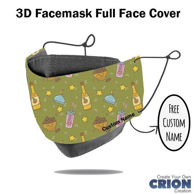 Crion - Masker 3d Anak Full Face Cover Ramadhan Editon - Antibacterial