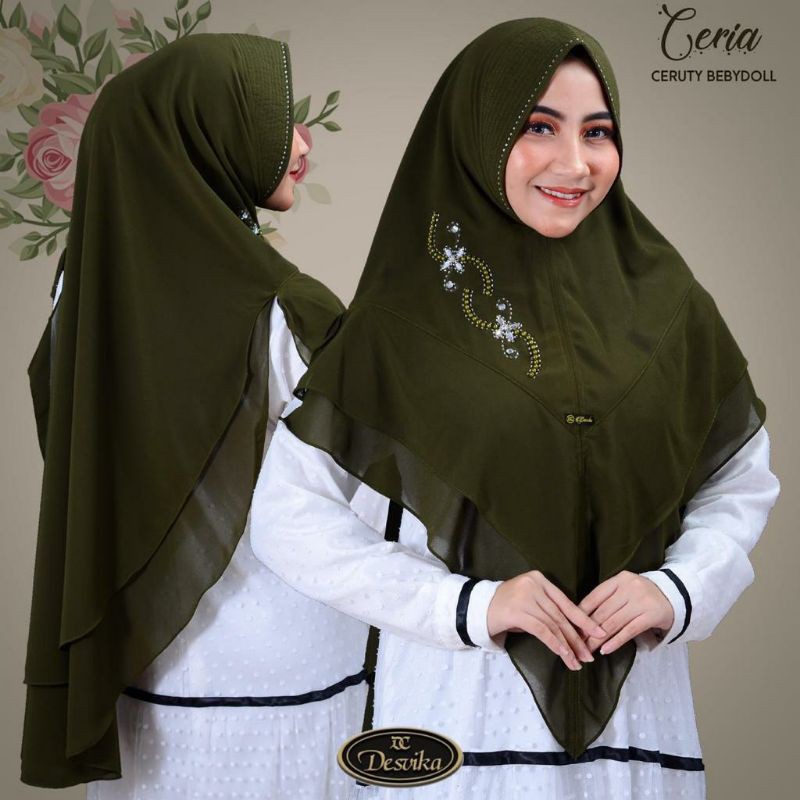 Khimar. Khimar Cantik. Khimar Ceruty. Khimar Ceria Ori Desvika. Terbaru. DC Hijab. Jilbab Instan
